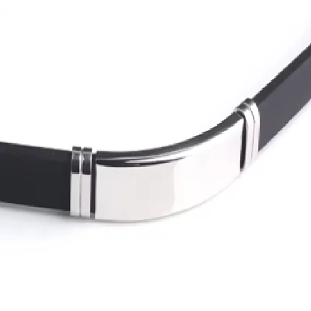 Fashion Bracelet Smooth Silicone Stainless Steel bracelets for men jewelry